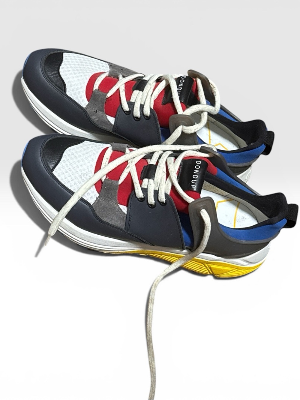 Dondup Men's Navy, Red, White & Yellow Multi-Panel Sneakers